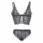chemisier de nuit en soie et dentelle avec culotte noire L/XL Subblime 953928 7