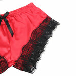 chemise de nuit décontractée en soie avec pantalon en dentelle noir et rouge S/M Subblime 953959 7