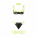 ensemble soutien-gorge avec collier et détails de jambes vert fluo L/XL Subblime 955281 5