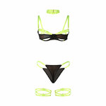 ensemble soutien-gorge avec collier et détails de jambes vert fluo L/XL Subblime 955281 6