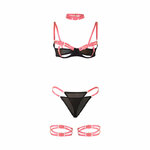 ensemble soutien-gorge avec collier et détails de jambes rose fluo L/XL Subblime 955304 5