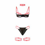 ensemble soutien-gorge avec collier et détails de jambes rose fluo L/XL Subblime 955304 6