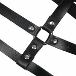 harnais de poitrine avec anneau en cuir noir taille unique Subblime 5