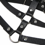 harnais de poitrine avec anneau en cuir noir taille unique Subblime 7