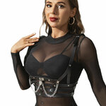 harnais corset avec chaîne en cuir noir taille unique Subblime 2