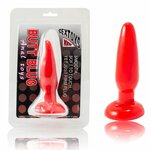 petit plug anal conique à ventouse rouge 15 cm Baile 2