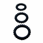 set de 3 anneaux péniens en silicone noir Titan 2,8 2,4 1,9 cm Baile 3