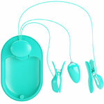 pinces à tétons vibrantes électrostimulation rechargeables bleu boîte surprise Pretty Love 2