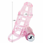 manchon pénien vibrant avec anneau en silicone rose Sweet 10 rythmes Baile 2