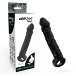 gaine dextension de pénis noire avec anneau pour testicules Addicted Toys 2