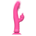 vibromasseur rabbit rose rechargeable avec ventouse Julio Intense 2