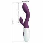 vibromasseur point G violet avec stimulateur clitoridien 30 vibrations Brighty Pretty Love 7