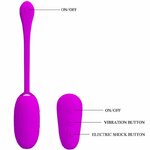œuf vibrant télécommandé avec électrochoc rechargeable 7 vibrations lilas Shock Fun Pretty Love 4