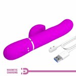 vibromasseur point G rabbit 3 en 1 violet USB magnétique Perlita Pretty Love 9