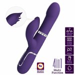 vibromasseur rabbit à perles 4 en 1 violet USB magnétique Zalin Pretty Love 2