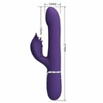 vibromasseur rabbit à perles 4 en 1 violet USB magnétique Zalin Pretty Love 8