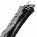 menottes réglables en similicuir PVC noir avec cadenas Darkness 3