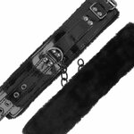 menottes de cheville réglables en similicuir PVC noir avec cadenas Darkness 6