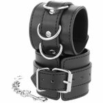 menottes réglables en similicuir PVC noir Darkness 2