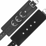 menottes réglables en similicuir PVC noir Darkness 4