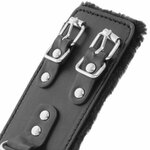 menottes réglables doublées en similicuir PVC noir Darkness 4