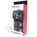 menottes réglables doublées en similicuir PVC noir Darkness 6