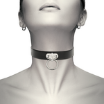 collier fétiche en cuir végan 43 cm trois boutons-pression Coquette Chic Desire 2