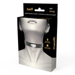 collier fétiche en cuir végan 43 cm trois boutons-pression Coquette Chic Desire 5