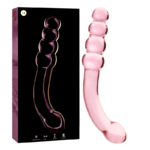 Gode en verre Nebula Ibiza modèle 14 rose 18,5 cm 2