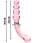 Gode en verre Nebula Ibiza modèle 14 rose 18,5 cm 3