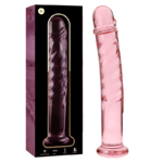 Gode en verre Nebula Ibiza modèle 16 rose 18,5 cm 2