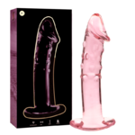 Gode en verre Nebula Ibiza modèle 19 rose 18,5 cm 2