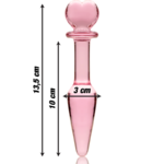 Plug anal en verre Nebula Ibiza modèle 7 rose 13,5 cm 3