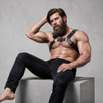 Harnais poitrine bulldog homme éco cuir Fetish Submissive, vue 4 sur 6