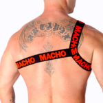 Harnais élastique romain homme rouge Macho taille L/XL, vue 3 sur 4