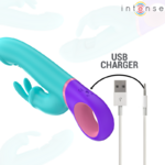 vibromasseur rabbit point G rotatif bleu Monica Intense vue 6 sur 6