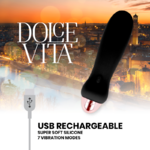 Vibromasseur rechargeable silicone noir Cinq Dolce Vita, vue 4 sur 4