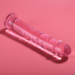Gode en verre Nebula Ibiza modèle 16 rose 18,5 cm
