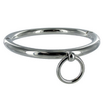 collier BDSM en métal chromé avec anneau 18 cm Metal Hard