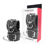menottes en similicuir PVC noir Darkness photo principale