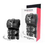 menottes doublées en similicuir PVC noir Darkness photo principale