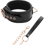 collier en cuir végan noir avec anneau métal et néoprène Begme Black Edition photo principale