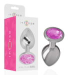 plug anal métal bijou Intense rose taille L