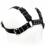 Harnais bulldog cuir noir homme réglable Leather Body, vue 1 sur 2