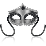 masque vénitien gris et noir avec diamant OHMAMA photo principale