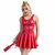 robe en similicuir rouge fermeture éclair cœur S/M Subblime