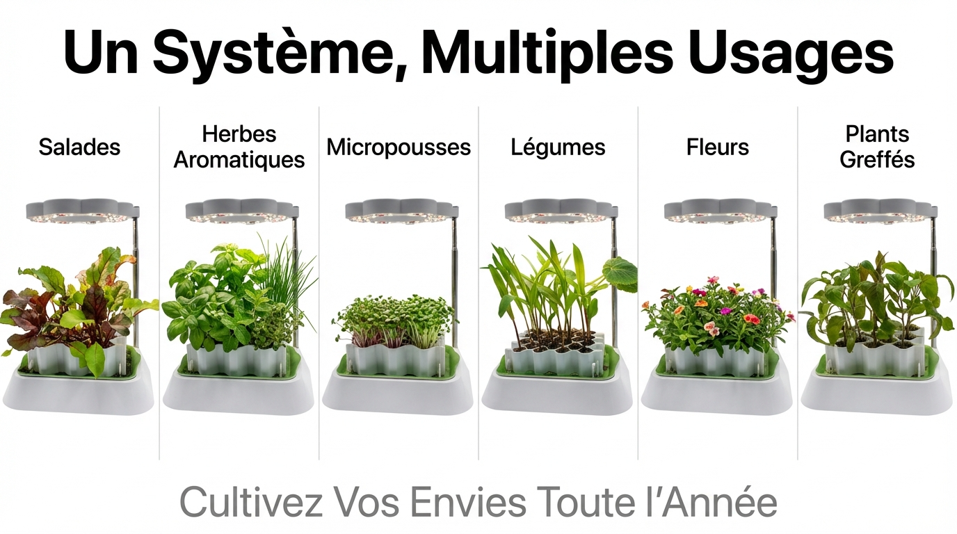 Kit de culture Germie polyvalent : salades, herbes aromatiques, micropousses, légumes et fleurs