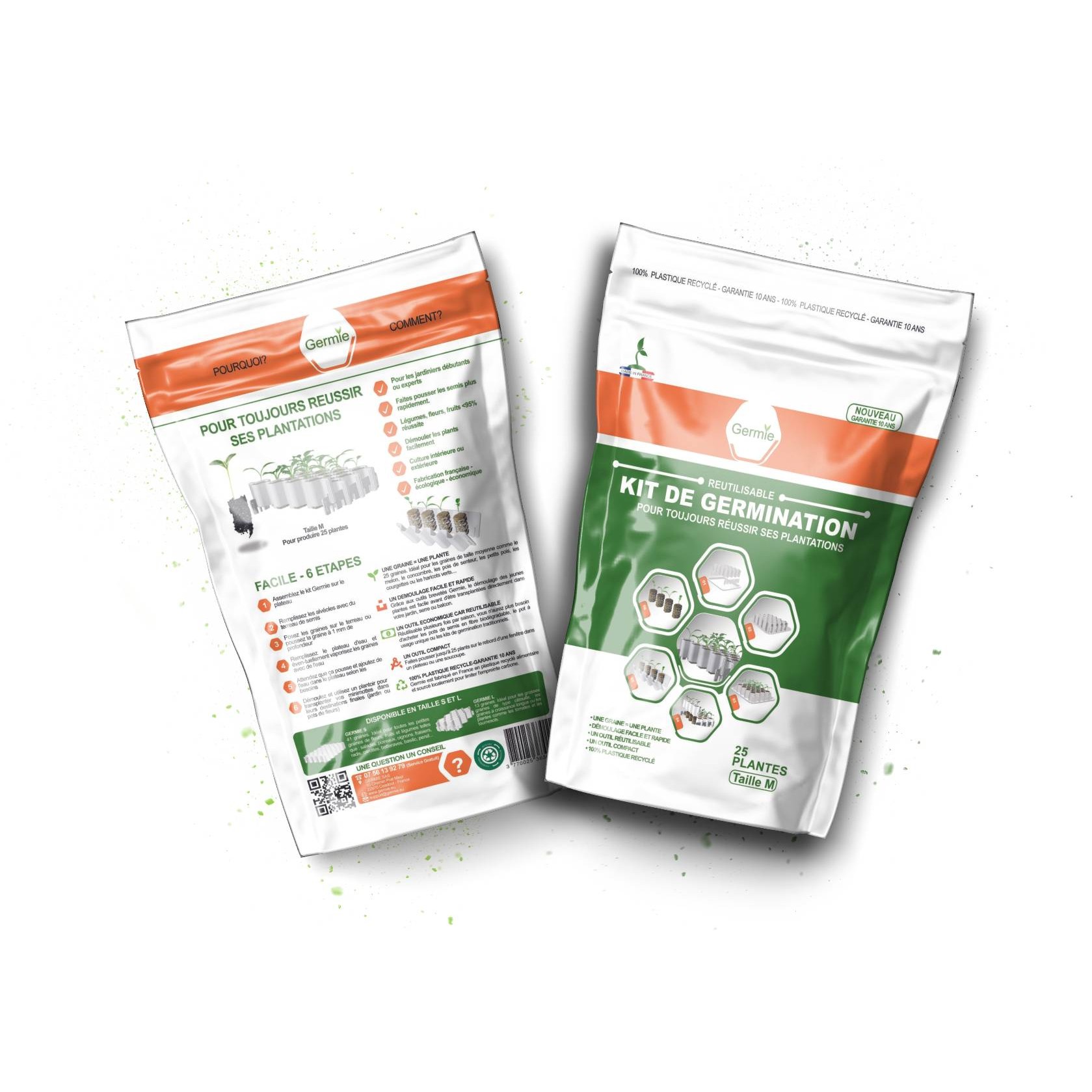 Pochette du kit de germination Germie taille M