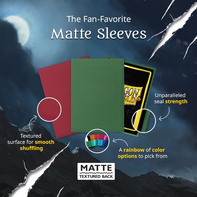 Visuel Dragon Shield sur les sleeves mates : dos texturé, fermeture solide, choix de couleurs