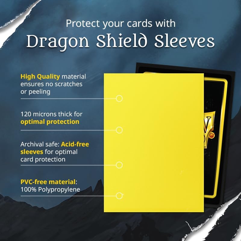 Visuel Dragon Shield : sleeves de 120 microns en polypropylène, sans acide ni PVC